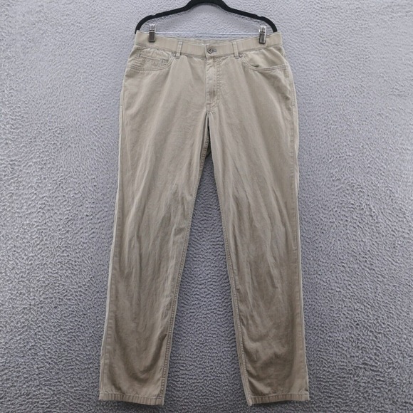 Hiltl Mens Straight Leg Chino Pants 34x31* Beige Mid Rise Flat Front Casual - Picture 1 of 16